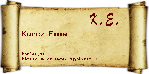 Kurcz Emma névjegykártya